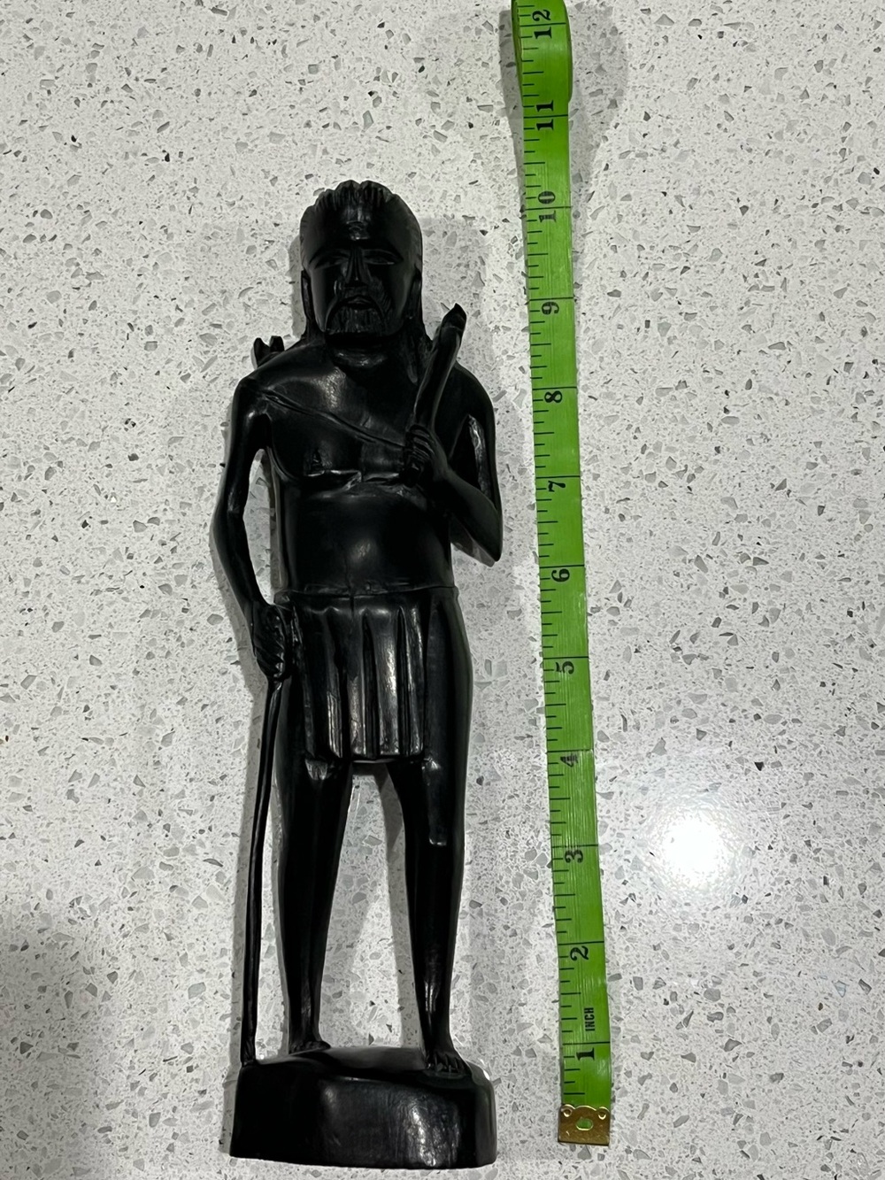 Mid 20th Century Filipino Ebony Hand Carved Wood Carving, Native Hunter/Gatherer - Picture 12 of 13